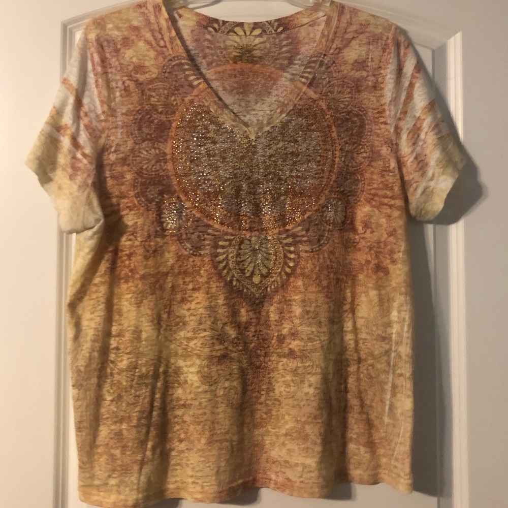 Lane Bryant Burnout Embellished Tee 18/20